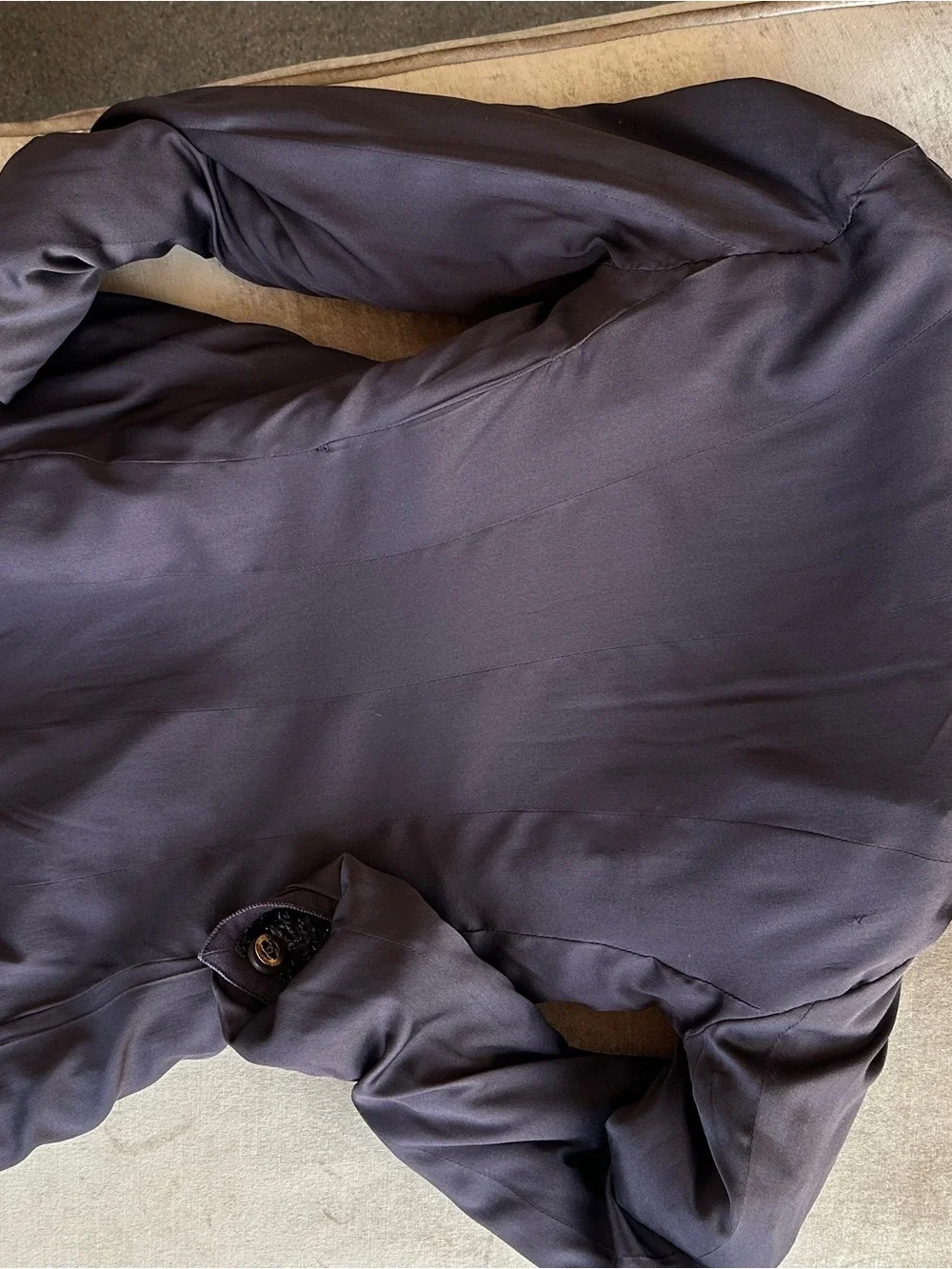 Jacket Zipper Front Chocolate Brown 90s collection Stretches Lined Shawl collar